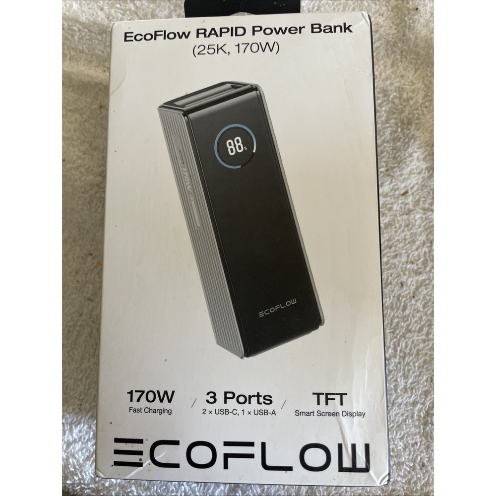 Laptop Power Bank 25K 170W Portable Charger 2 140W USB-C Ports 1 usb A TFT Scr